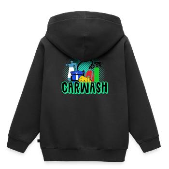 Lavage de voiture - Sweat Premium à capuche enfant bio - noir - Dos - AI Model Kid Male (0cm)