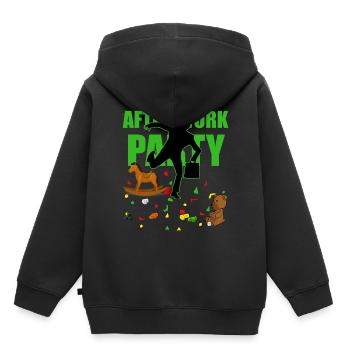 Werdende Eltern - Kinder Premium Organic Hoodie - Schwarz - Hinten - AI Model Kid Male (0cm)