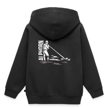 Alphorn - Sweat Premium à capuche enfant bio - noir - Dos - AI Model Kid Male (0cm)