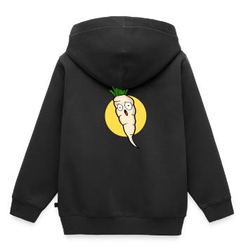 Betterave surprise - Sweat Premium à capuche enfant bio - noir - Dos - AI Model Kid Male (0cm)