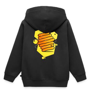 Abeille apiculteur miel abeille - Sweat Premium à capuche enfant bio - noir - Dos - AI Model Kid Male (0cm)