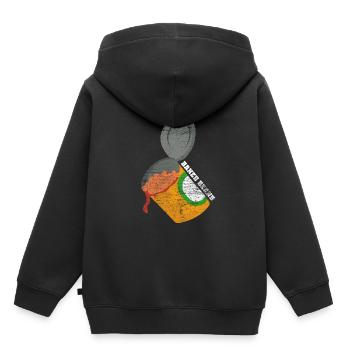 Gebackene Bohne Geschenk - Kinder Premium Organic Hoodie - Schwarz - Hinten - AI Model Kid Male (0cm)