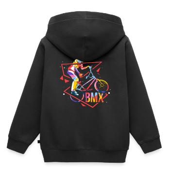 Polygone BMX - Sweat Premium à capuche enfant bio - noir - Dos - AI Model Kid Male (0cm)