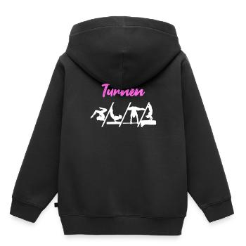 Turnen Sport Sprung Turner - Kinder Premium Organic Hoodie - Schwarz - Hinten - AI Model Kid Male (0cm)