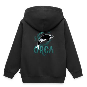 Baleine de baleine - Sweat Premium à capuche enfant bio - noir - Dos - AI Model Kid Male (0cm)