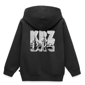 Kreuzberg - Kinder Premium Organic Hoodie - Schwarz - Hinten - AI Model Kid Male (0cm)
