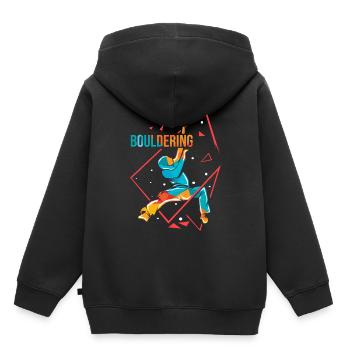 Bouldern - Kinder Premium Organic Hoodie - Schwarz - Hinten - AI Model Kid Male (0cm)