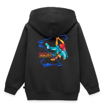 bouldering - Sweat Premium à capuche enfant bio - noir - Dos - AI Model Kid Male (0cm)