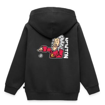 Isaac Newton - Kinder Premium Organic Hoodie - Schwarz - Hinten - AI Model Kid Male (0cm)