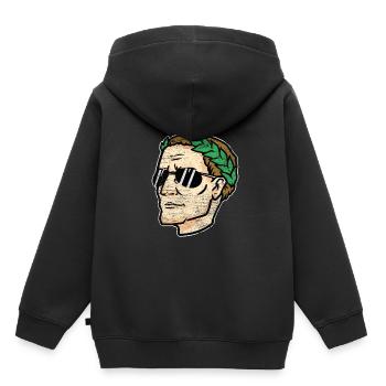 Julius Ceasar Geschenk - Kinder Premium Organic Hoodie - Schwarz - Hinten - AI Model Kid Male (0cm)