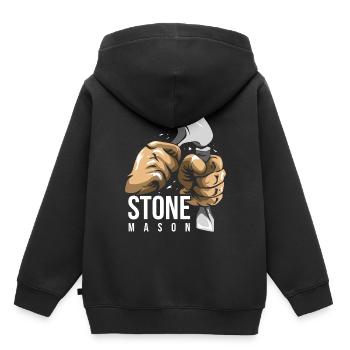 tailleur de pierre - Sweat Premium à capuche enfant bio - noir - Dos - AI Model Kid Male (0cm)