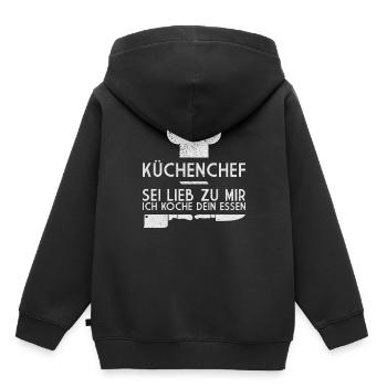 Koch Restaurant Kochen - Kinder Premium Organic Hoodie - Schwarz - Hinten - AI Model Kid Male (0cm)