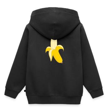 Banane en bonne santé - Sweat Premium à capuche enfant bio - noir - Dos - AI Model Kid Male (0cm)