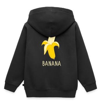 Banane banane - Sweat Premium à capuche enfant bio - noir - Dos - AI Model Kid Male (0cm)