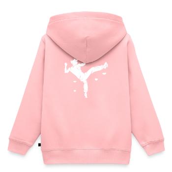 Bouldern - Kinder Premium Organic Hoodie - Rosa - Hinten - AI Model Kid Female (0cm)
