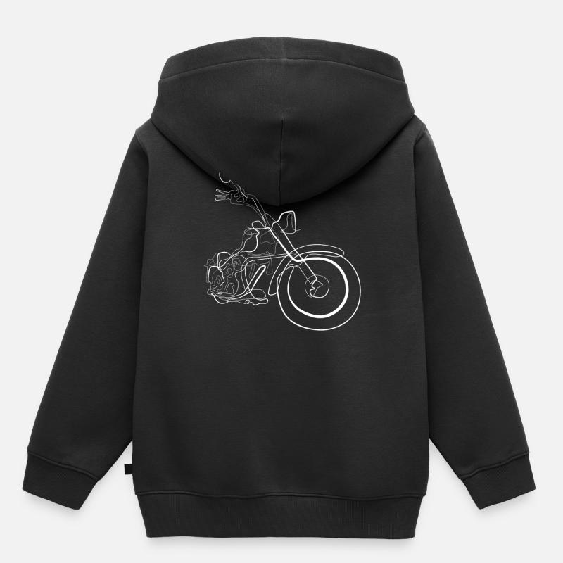 Chopper Biker moto - Sweat Premium à capuche enfant bio - noir