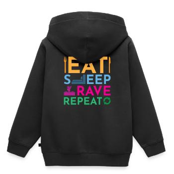 Rave Dance Electro - Sweat Premium à capuche enfant bio - noir - Dos - AI Model Kid Male (0cm)