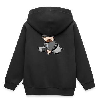 Hund Bulldogge Mops Polizeihund Kommissar Geschenk - Kinder Premium Organic Hoodie - Schwarz - Hinten - AI Model Kid Male (0cm)