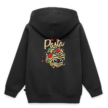 Mangez des spaghettis - Sweat Premium à capuche enfant bio - noir - Dos - AI Model Kid Male (0cm)