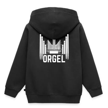 Orgue Piano Piano Piano - Sweat Premium à capuche enfant bio - noir - Dos - AI Model Kid Male (0cm)