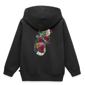 Nähen - Kinder Premium Organic Hoodie - Schwarz - Hinten - AI Model Kid Male (0cm)