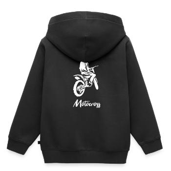 Motocross - Kinder Premium Organic Hoodie - Schwarz - Hinten - AI Model Kid Male (0cm)