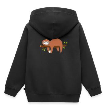 thé - Sweat Premium à capuche enfant bio - noir - Dos - AI Model Kid Male (0cm)