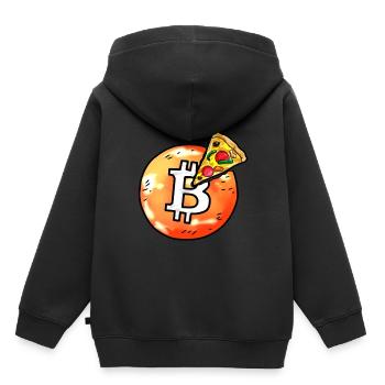 bitcoin pizza BTC Crypto Währung Blockchain - Kinder Premium Organic Hoodie - Schwarz - Hinten - AI Model Kid Male (0cm)