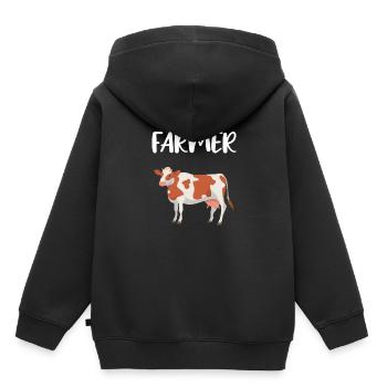 Farmer - Kinder Premium Organic Hoodie - Schwarz - Hinten - AI Model Kid Male (0cm)