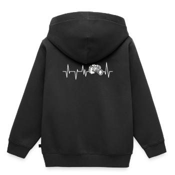 photographe - Sweat Premium à capuche enfant bio - noir - Dos - AI Model Kid Male (0cm)