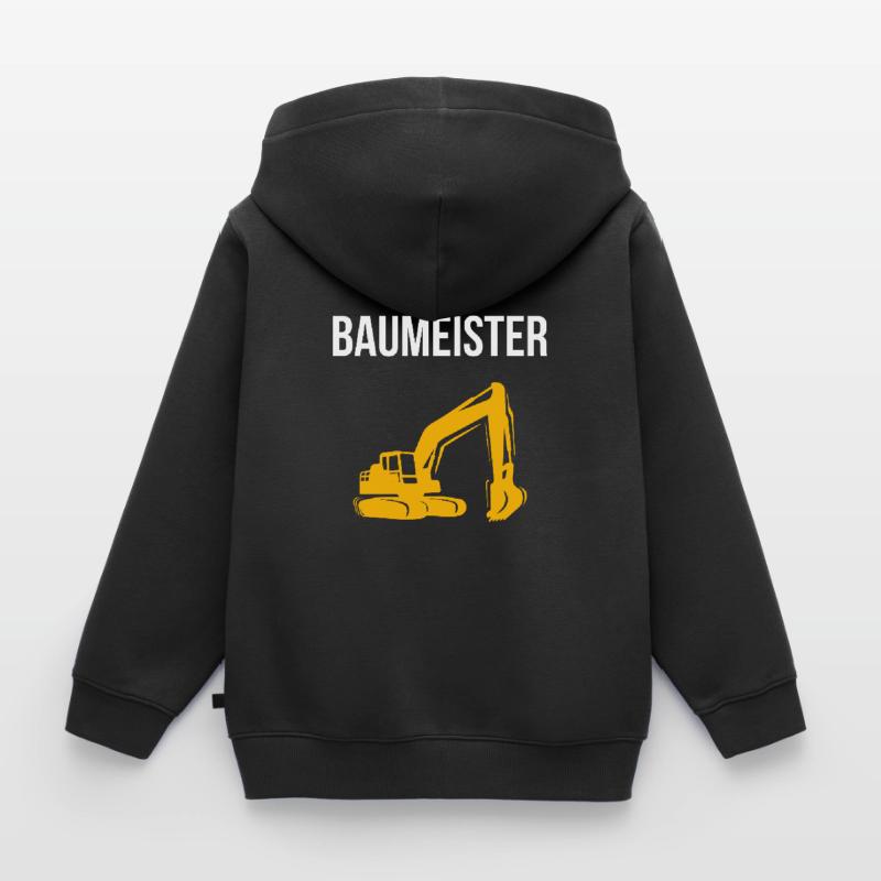 Excavator builder construction site excavator dredging Kids Premium Organic Hoodie