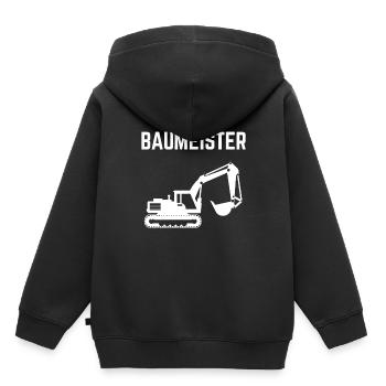 Constructeur excavateur - Sweat Premium à capuche enfant bio - noir - Dos - AI Model Kid Male (0cm)