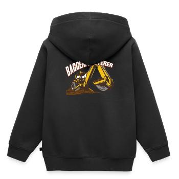 Baggerflüsterer Bagger Baggern Baggerfahrer - Kinder Premium Organic Hoodie - Schwarz - Hinten - AI Model Kid Male (0cm)