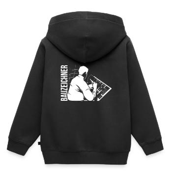 dessinateur - Sweat Premium à capuche enfant bio - noir - Dos - AI Model Kid Male (0cm)