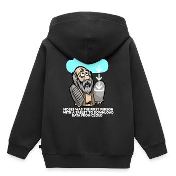 DOWNLOAD MOSES Cloud Computing IT Informatiker - Kinder Premium Organic Hoodie - Schwarz - Hinten - AI Model Kid Male (0cm)