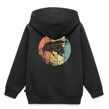 Bourdon retro - Sweat Premium à capuche enfant bio - noir - Dos - AI Model Kid Male (0cm)