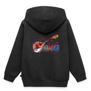 Mandola Polygon - Kinder Premium Organic Hoodie - Schwarz - Hinten - AI Model Kid Male (0cm)