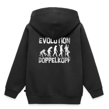Doppelkopf Geschenk - Kinder Premium Organic Hoodie - Schwarz - Hinten - AI Model Kid Male (0cm)