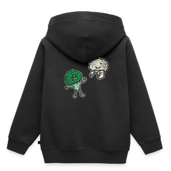 Broccoli cauliflower - Kids Premium Organic Hoodie - black - Back - AI Model Kid Male (0cm)