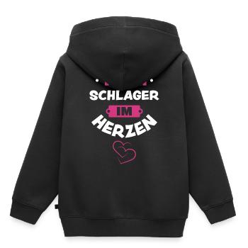 Schlager - Kinder Premium Organic Hoodie - Schwarz - Hinten - AI Model Kid Male (0cm)