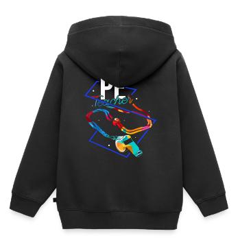 physical education teacher - Kids Premium Organic Hoodie - black - Back - AI Model Kid Male (0cm)