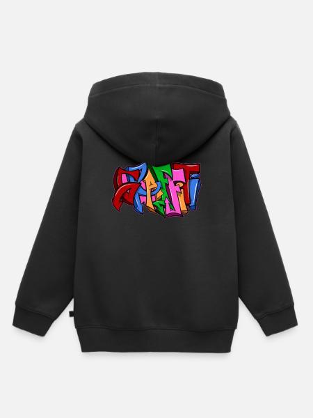 graffiti - Sweat Premium à capuche enfant bio - noir