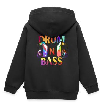 Drum n Bass Geschenk - Kinder Premium Organic Hoodie - Schwarz - Hinten - AI Model Kid Male (0cm)