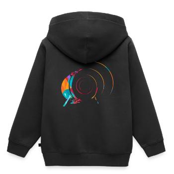 Drum n Bass - Kinder Premium Organic Hoodie - Schwarz - Hinten - AI Model Kid Male (0cm)