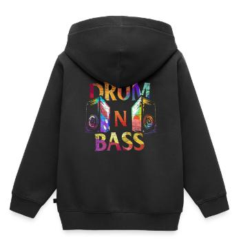 Drum n Bass Geschenk - Kinder Premium Organic Hoodie - Schwarz - Hinten - AI Model Kid Male (0cm)