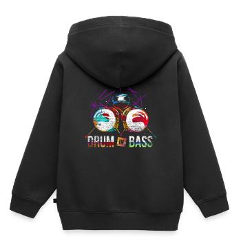 Drum n Bass Geschenk - Kinder Premium Organic Hoodie - Schwarz - Hinten - AI Model Kid Male (0cm)