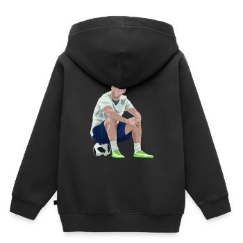 Ballon de foot - Sweat Premium à capuche enfant bio - noir - Dos - AI Model Kid Male (0cm)