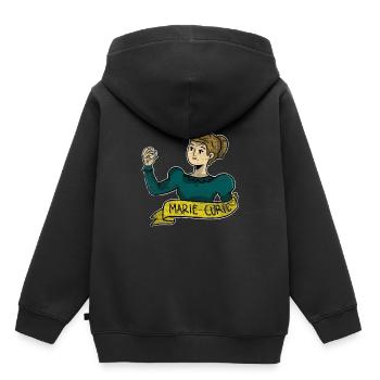 Cadeau de physicien Marie Curie - Sweat Premium à capuche enfant bio - noir - Dos - AI Model Kid Male (0cm)
