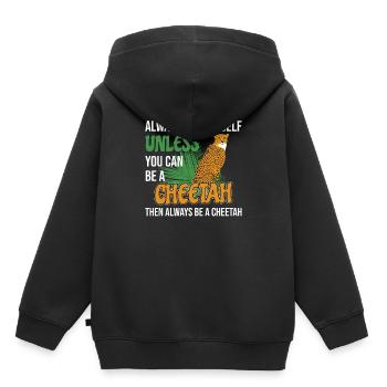 Guépard drôle en disant idée cadeau enfants - Sweat Premium à capuche enfant bio - noir - Dos - AI Model Kid Male (0cm)