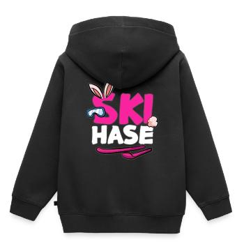 SKI HASE Lapin de neige lapin de neige - Sweat Premium à capuche enfant bio - noir - Dos - AI Model Kid Male (0cm)